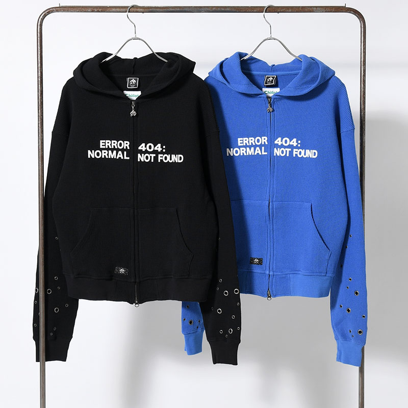 EYELET THERMAL ZIP HOODIE -2.COLOR-