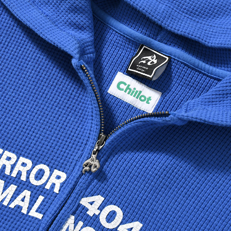 EYELET THERMAL ZIP HOODIE -2.COLOR-