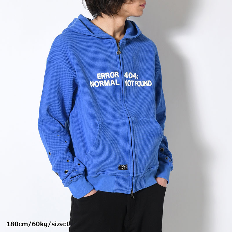 EYELET THERMAL ZIP HOODIE -2.COLOR-