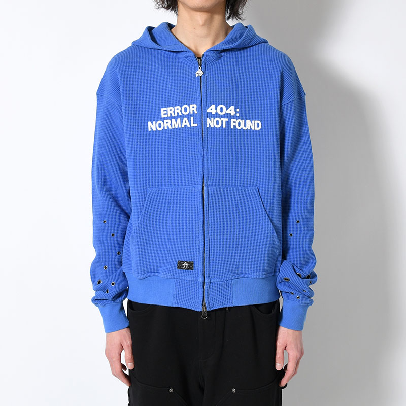 EYELET THERMAL ZIP HOODIE -2.COLOR-