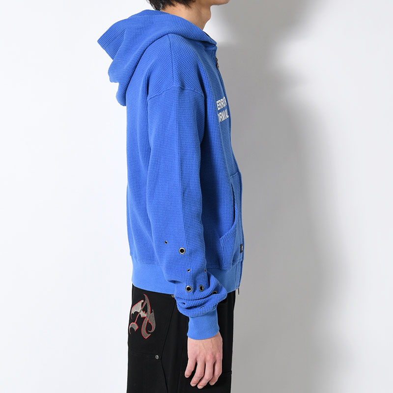 EYELET THERMAL ZIP HOODIE -2.COLOR-