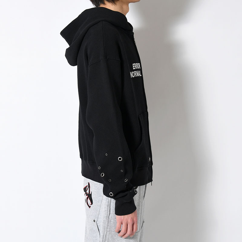 EYELET THERMAL ZIP HOODIE -2.COLOR-