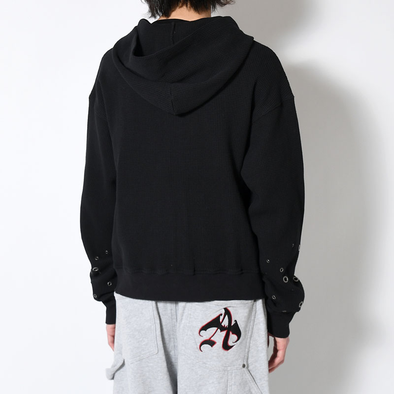 EYELET THERMAL ZIP HOODIE -2.COLOR-