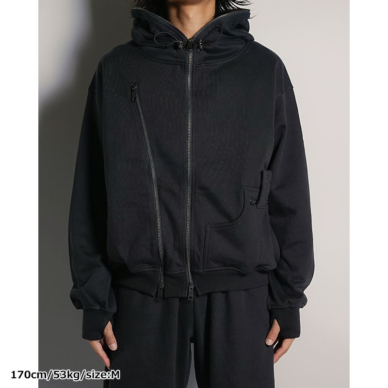 DOUBLE ZIP LINE HOODIE -3.COLOR-