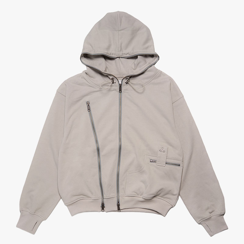 DOUBLE ZIP LINE HOODIE -3.COLOR-