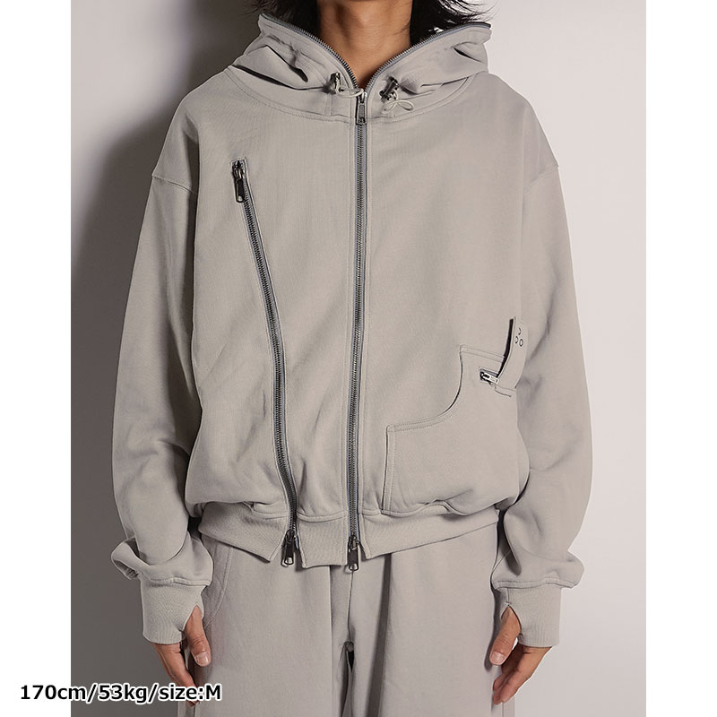 DOUBLE ZIP LINE HOODIE -3.COLOR-
