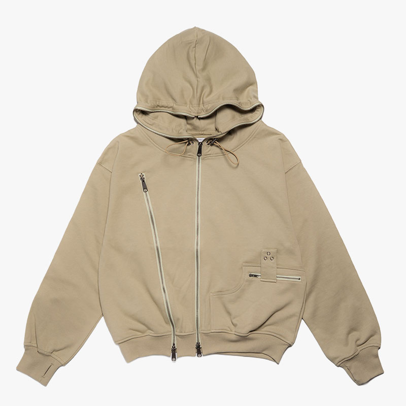 DOUBLE ZIP LINE HOODIE -3.COLOR-