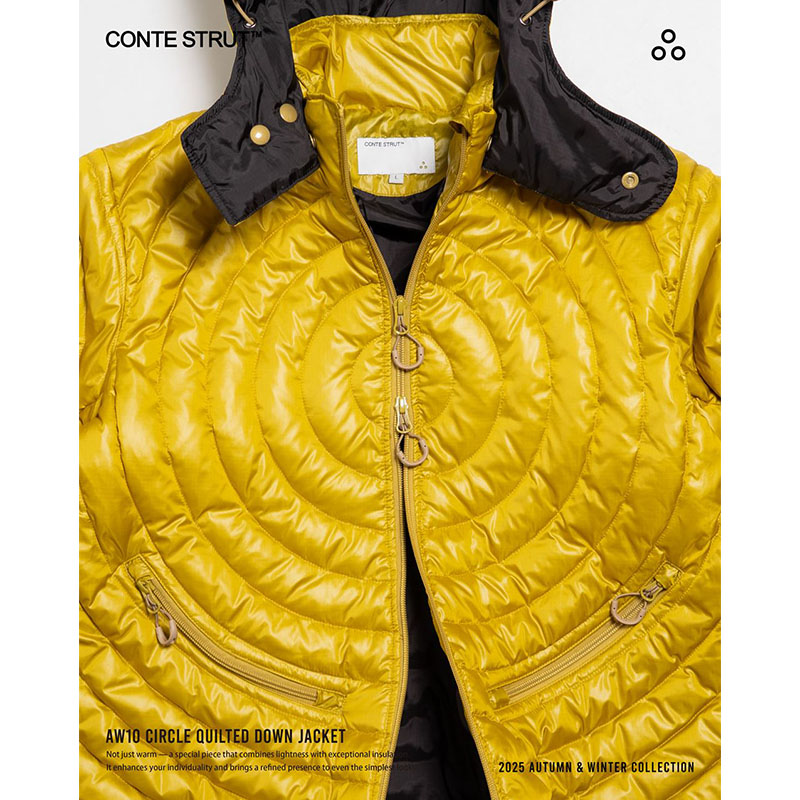 Circle quilted down jacket -3.COLOR-