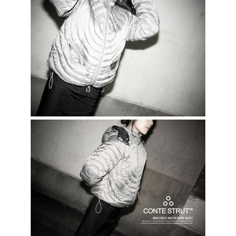 Circle quilted down jacket -3.COLOR-