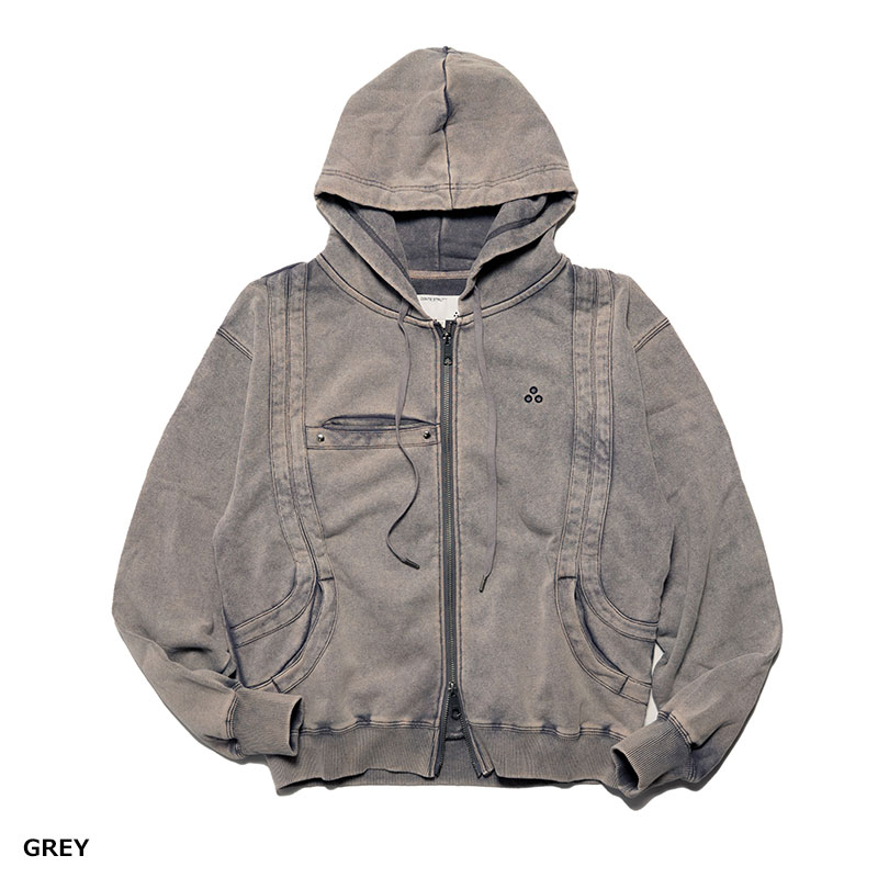 FADED SWITCHING ZIP HOODIE -3.COLOR-