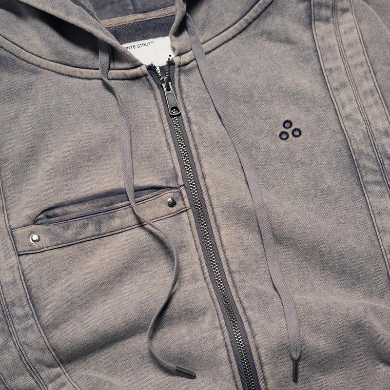 FADED SWITCHING ZIP HOODIE -3.COLOR-