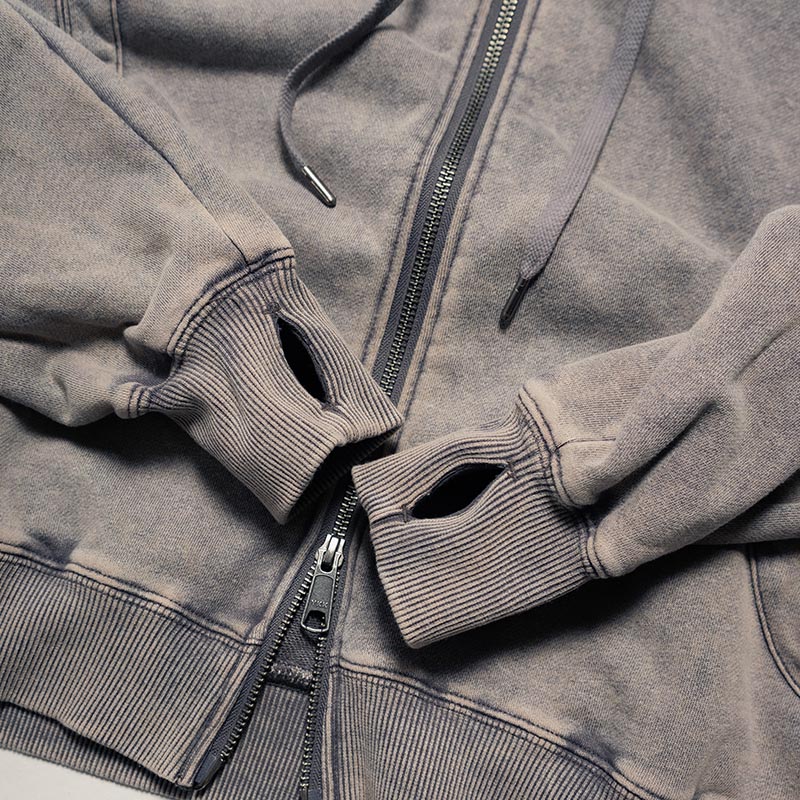 FADED SWITCHING ZIP HOODIE -3.COLOR-