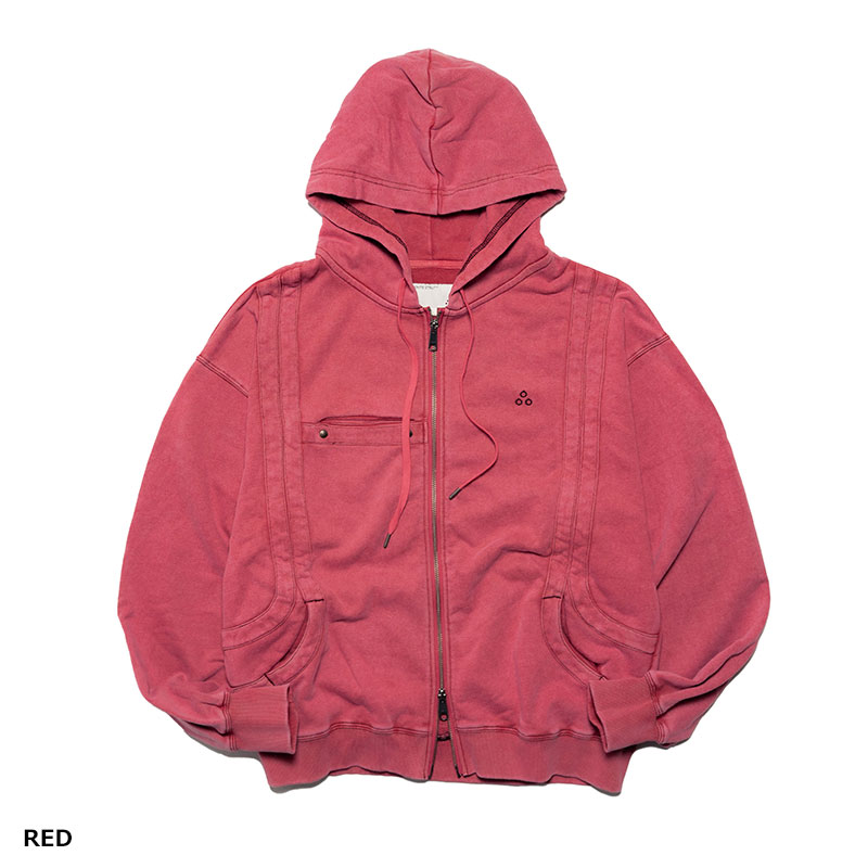 FADED SWITCHING ZIP HOODIE -3.COLOR-