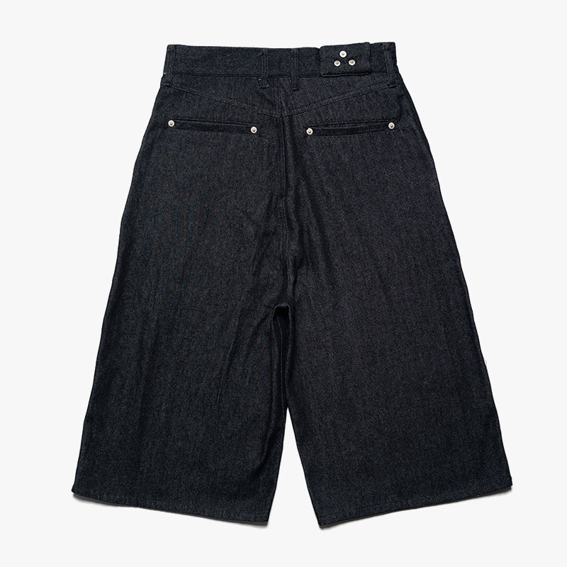 DOUBLE KNEE WIDE DENIM SHORTS -3.COLOR-