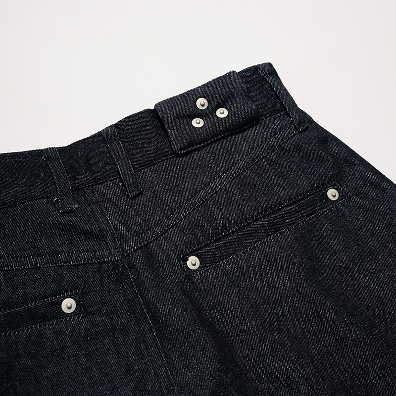 DOUBLE KNEE WIDE DENIM SHORTS -3.COLOR-