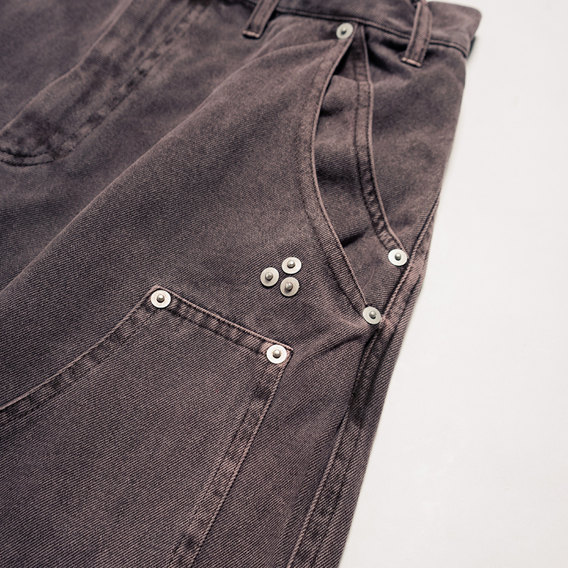 DOUBLE KNEE WIDE DENIM SHORTS -3.COLOR-