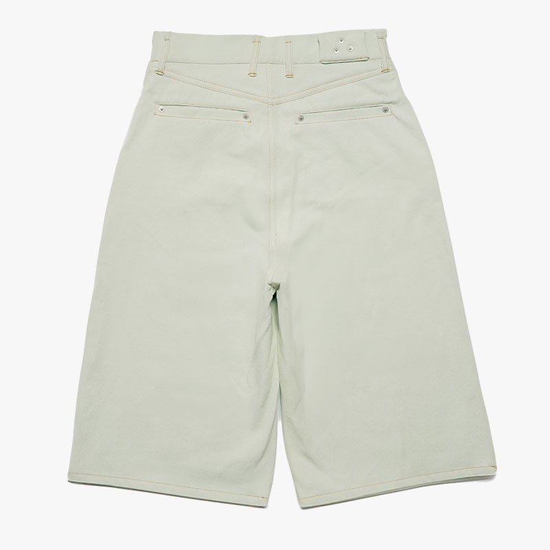 DOUBLE KNEE WIDE DENIM SHORTS -3.COLOR-