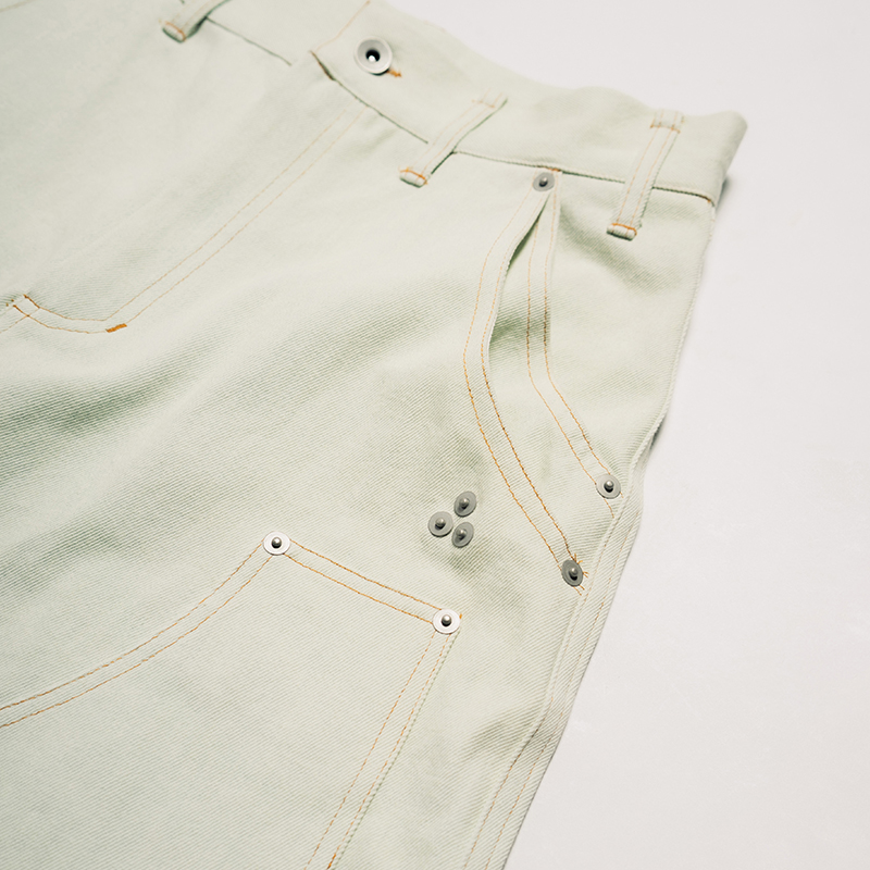 DOUBLE KNEE WIDE DENIM SHORTS -3.COLOR-