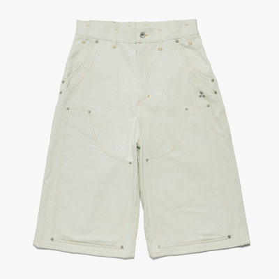 DOUBLE KNEE WIDE DENIM SHORTS -3.COLOR-