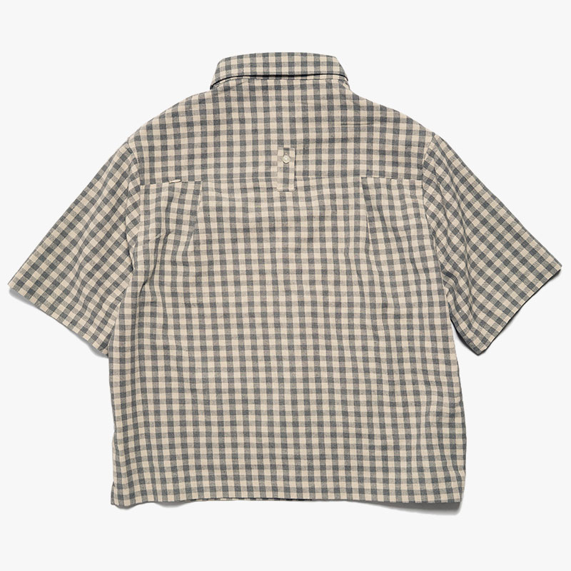 LINEN BLEND GINGHAM S/S SHIRTS -3.COLOR-