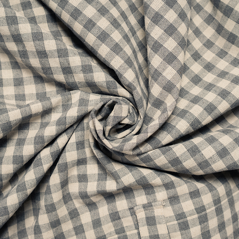 LINEN BLEND GINGHAM S/S SHIRTS -3.COLOR-