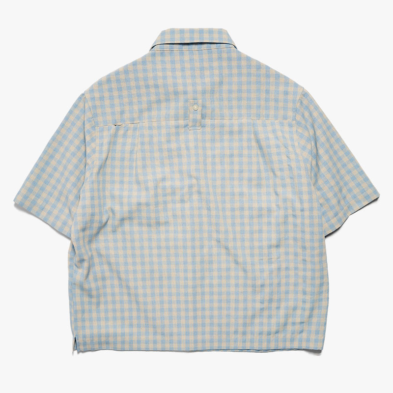 LINEN BLEND GINGHAM S/S SHIRTS -3.COLOR-