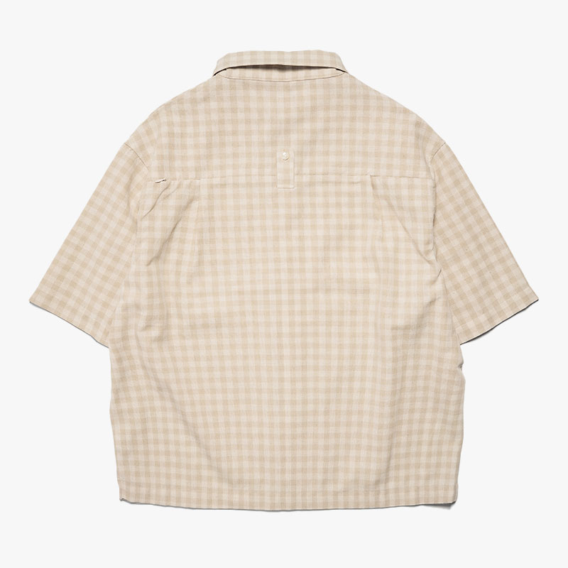 LINEN BLEND GINGHAM S/S SHIRTS -3.COLOR-