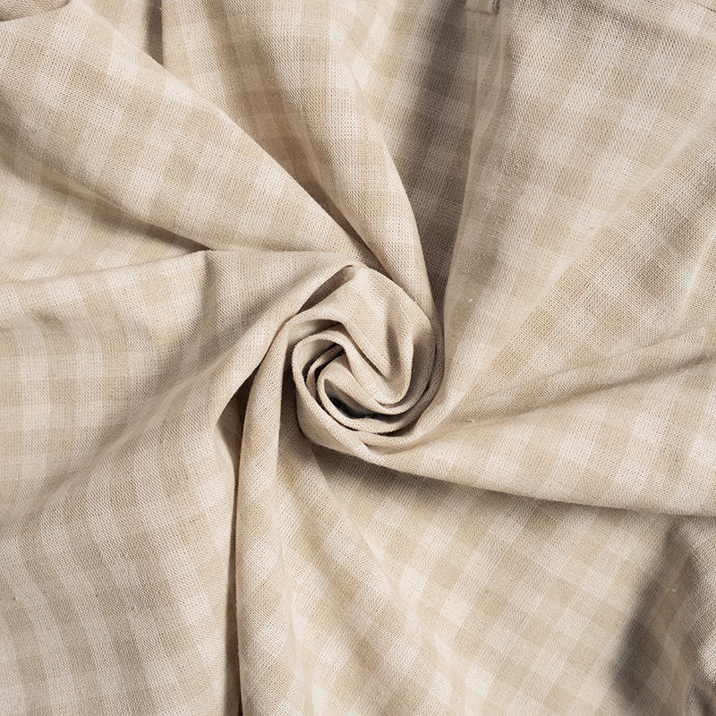 LINEN BLEND GINGHAM S/S SHIRTS -3.COLOR-