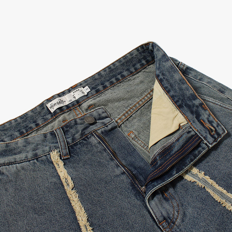 KNIT LINE DENIM PANTS -2.COLOR-