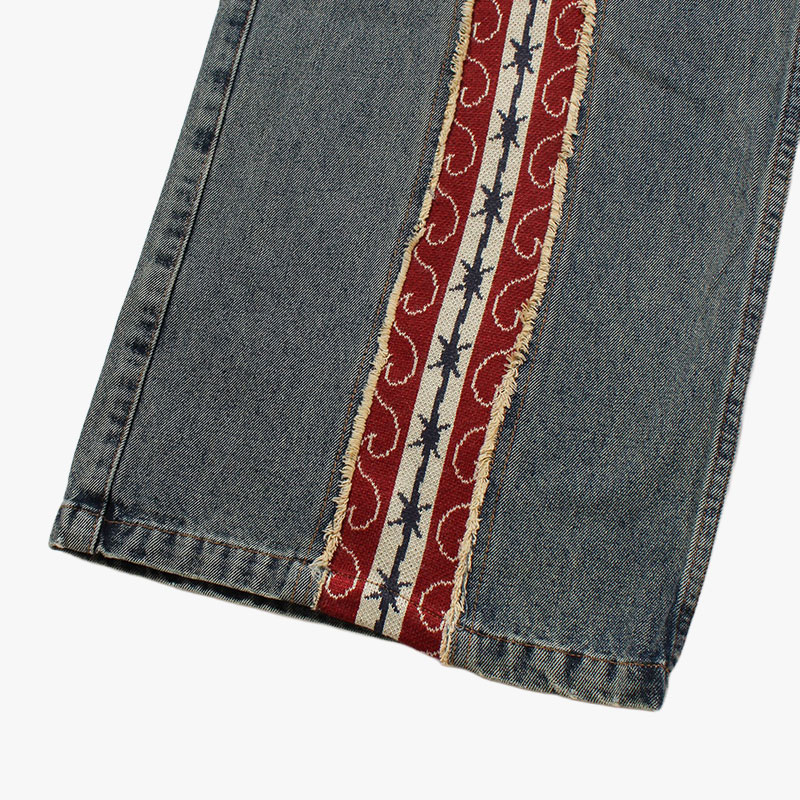 KNIT LINE DENIM PANTS -2.COLOR-