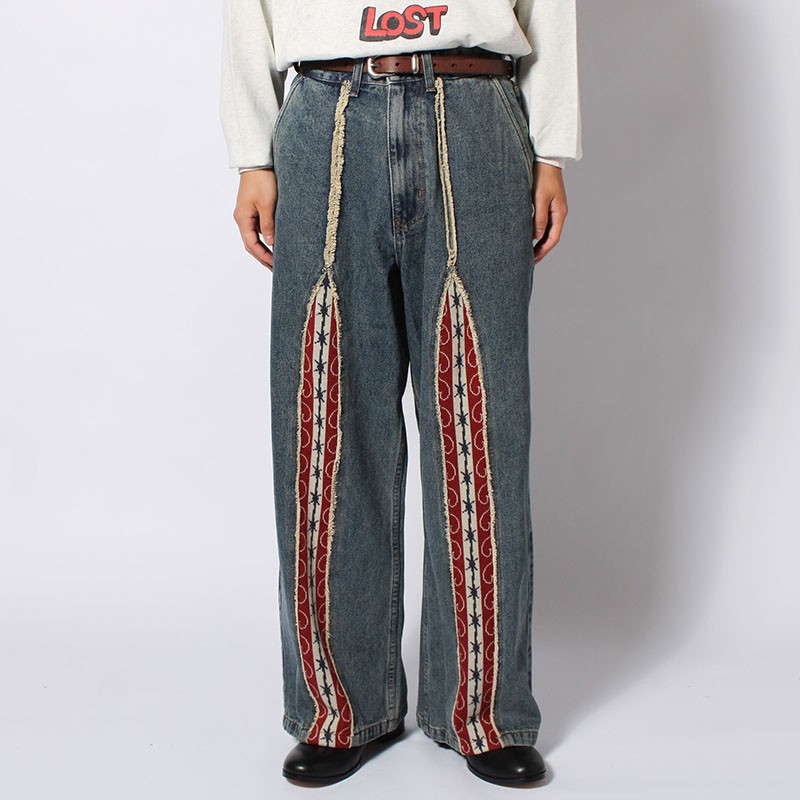 KNIT LINE DENIM PANTS -2.COLOR-