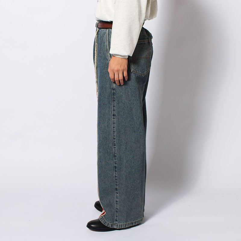 KNIT LINE DENIM PANTS -2.COLOR-