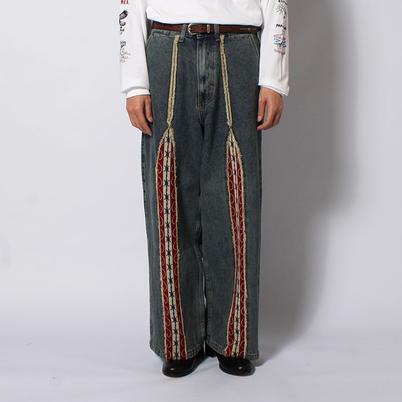 KNIT LINE DENIM PANTS -2.COLOR-
