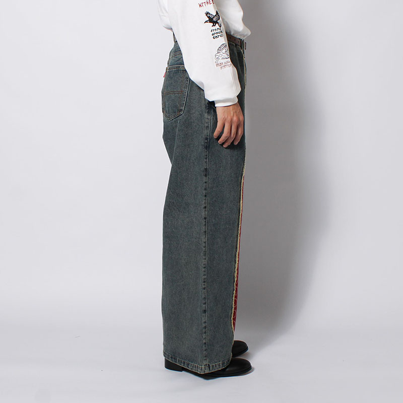 KNIT LINE DENIM PANTS -2.COLOR-