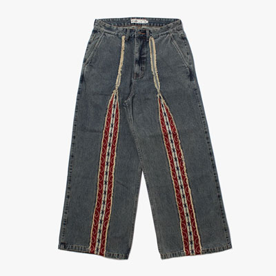 KNIT LINE DENIM PANTS -2.COLOR-