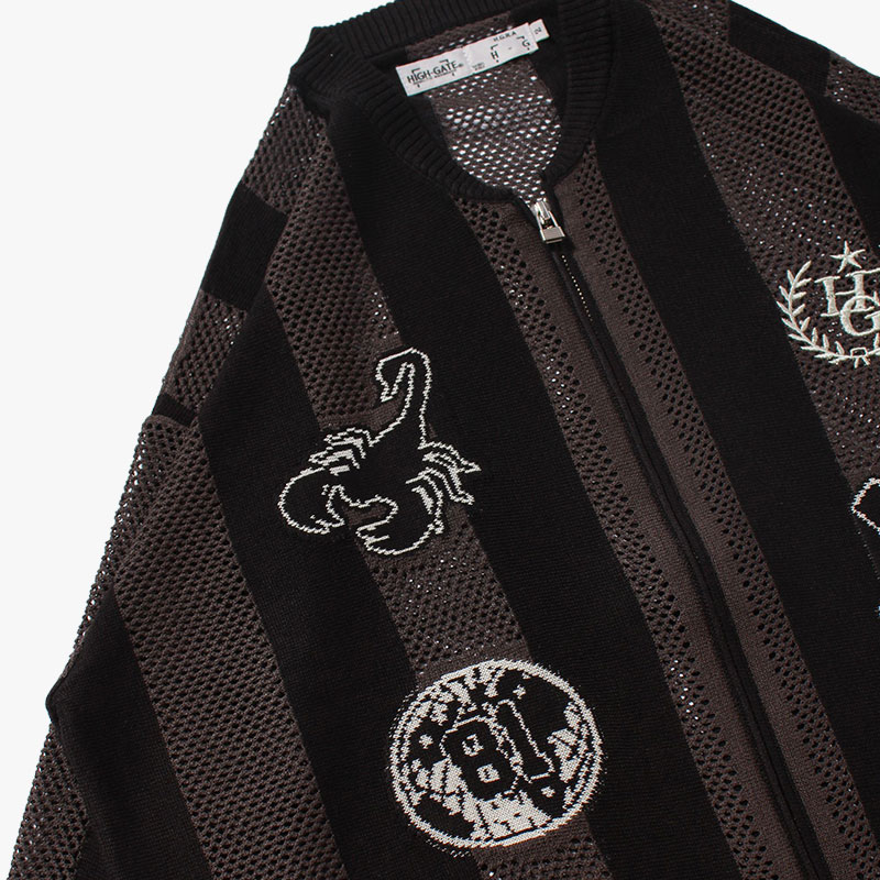 STRIPE MESH GAME BLOUSON -3.COLOR-