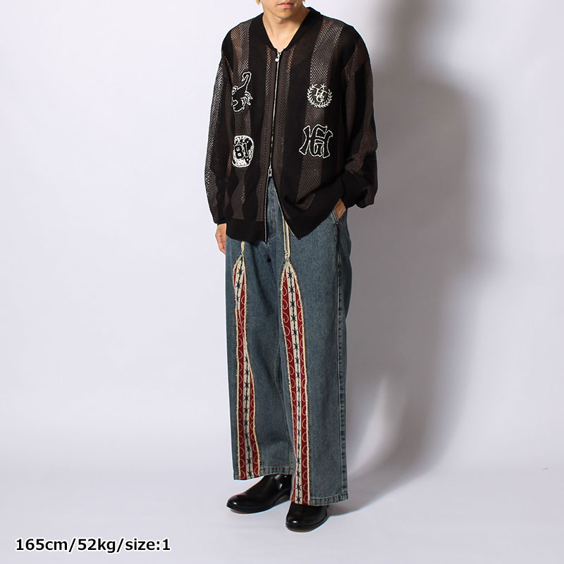 STRIPE MESH GAME BLOUSON -3.COLOR-