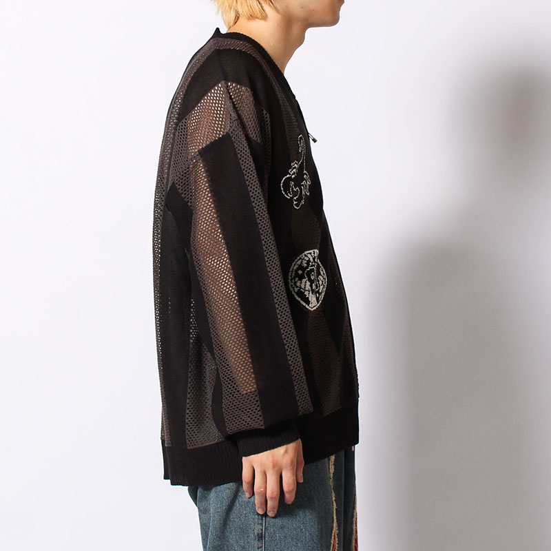 STRIPE MESH GAME BLOUSON -3.COLOR-