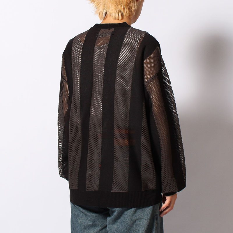 STRIPE MESH GAME BLOUSON -3.COLOR-