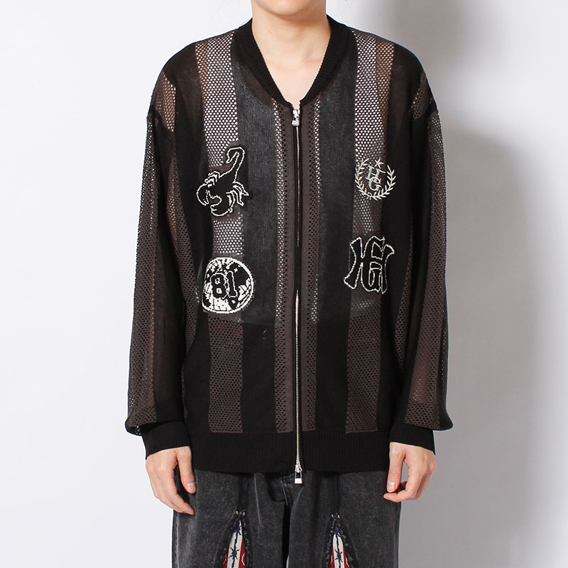 STRIPE MESH GAME BLOUSON -3.COLOR-
