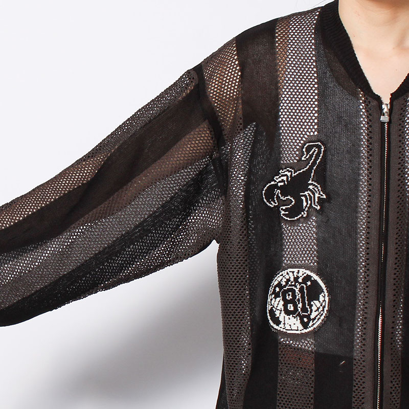 STRIPE MESH GAME BLOUSON -3.COLOR-