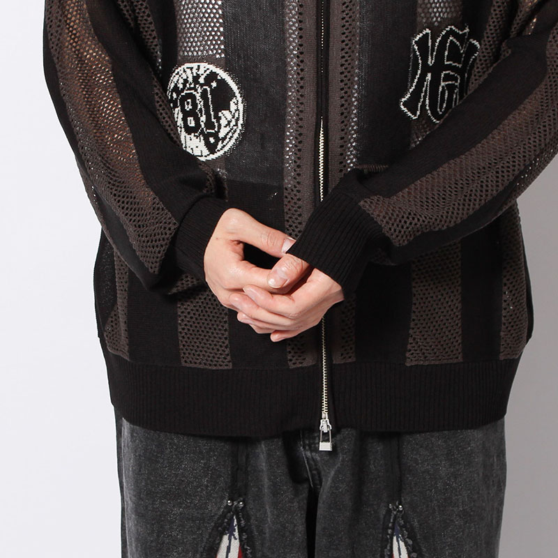 STRIPE MESH GAME BLOUSON -3.COLOR-
