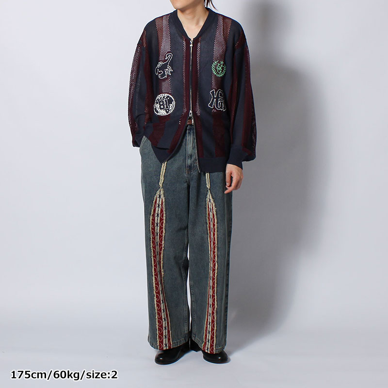 STRIPE MESH GAME BLOUSON -3.COLOR-
