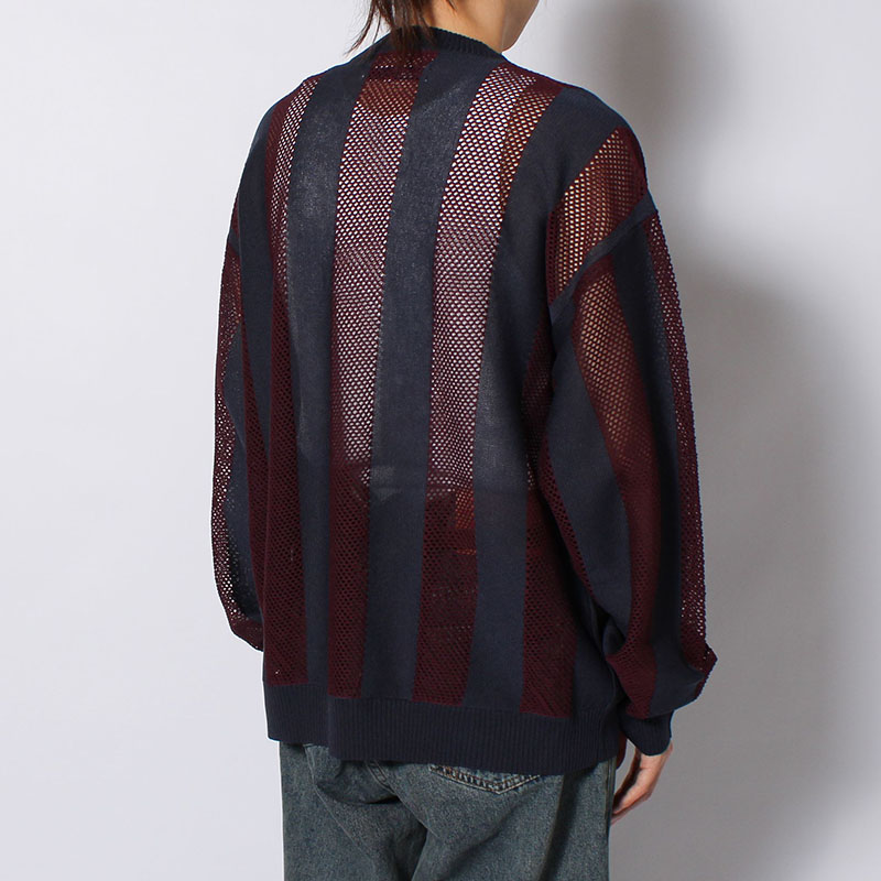 STRIPE MESH GAME BLOUSON -3.COLOR-