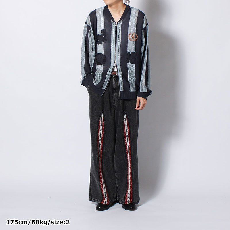 STRIPE MESH GAME BLOUSON -3.COLOR-