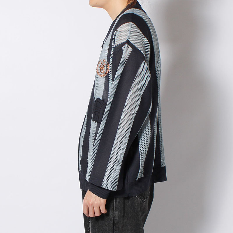 STRIPE MESH GAME BLOUSON -3.COLOR-