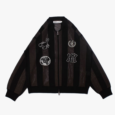 STRIPE MESH GAME BLOUSON -3.COLOR-