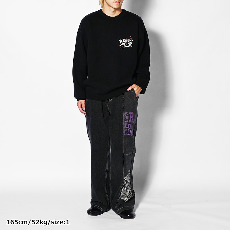 SWEAT DOCKING DENIM PANTS -3.COLOR-