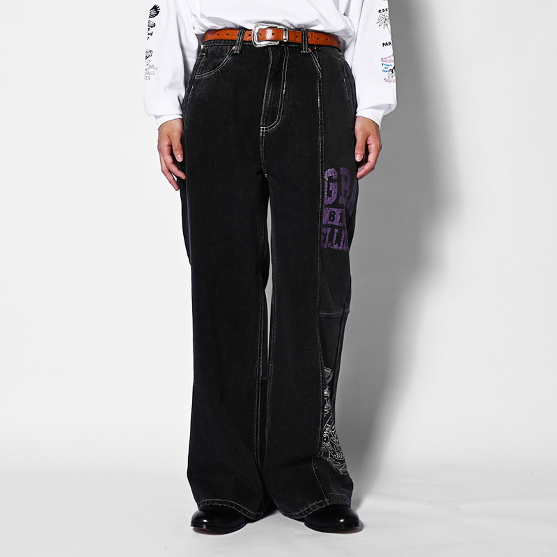 SWEAT DOCKING DENIM PANTS -3.COLOR-