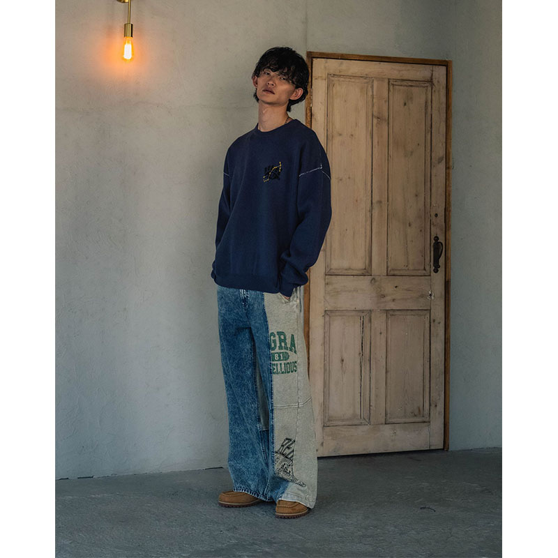 SWEAT DOCKING DENIM PANTS -3.COLOR-